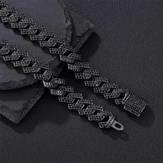 Cadena Cubana Negra 18mm