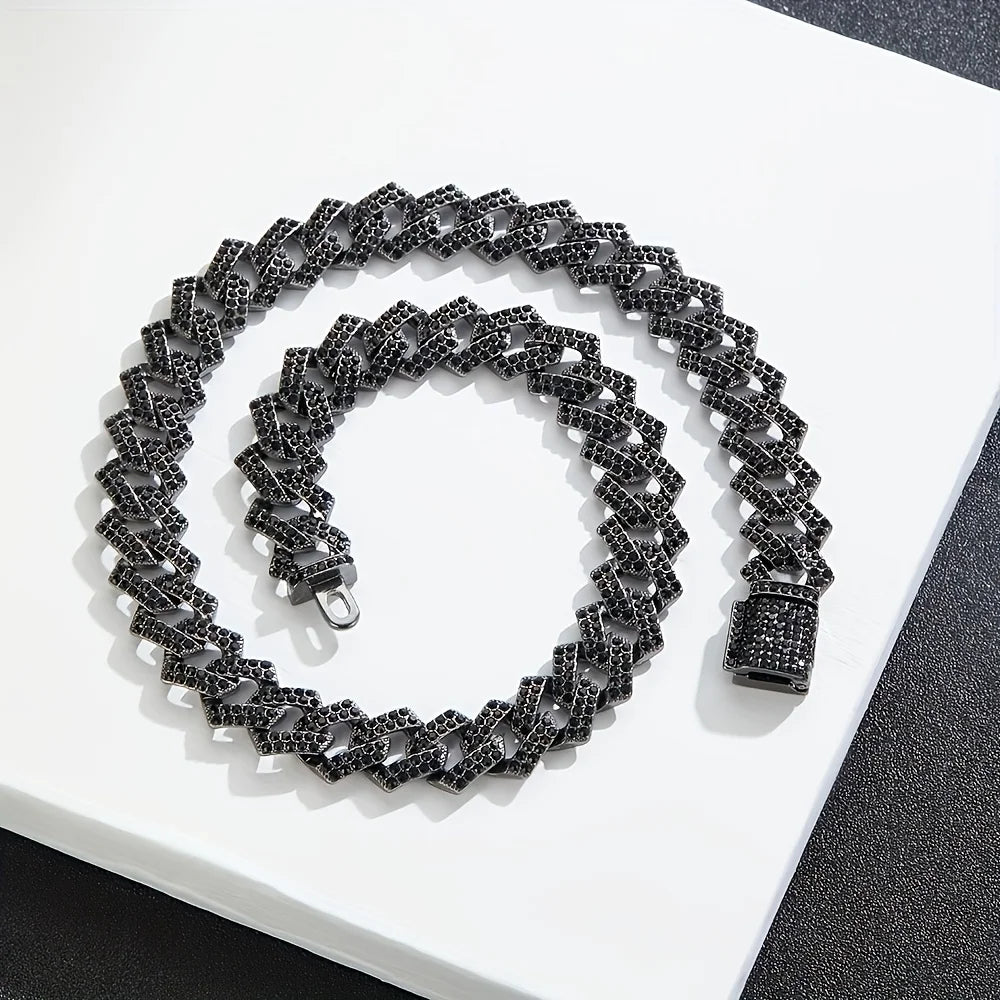 Cadena Cubana Negra 18mm