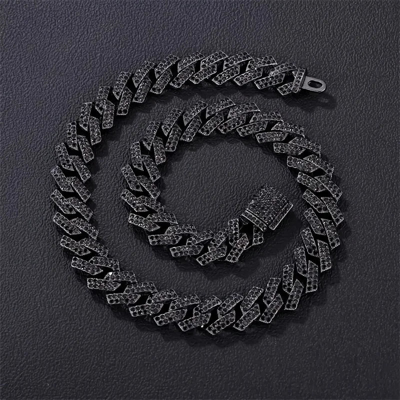Cadena Cubana Negra 18mm